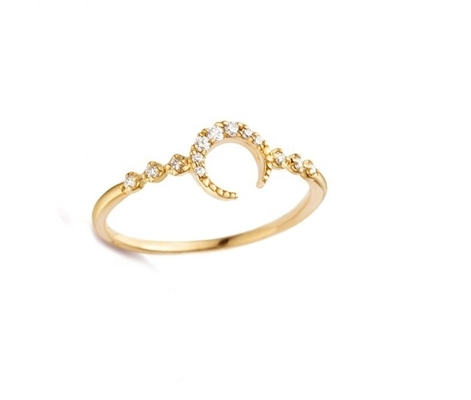 Chiếc nhẫn mặt trăng 925 bằng bạc tinh xảo nam giới với 14k 18k 24k vàng từ Brazil 2022