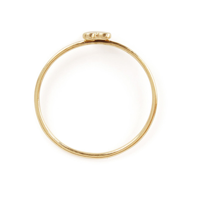 Nhẫn trái tim thiết kế tinh tế đơn giản 925 Sterling bạc 18K vàng mạ không mờ
