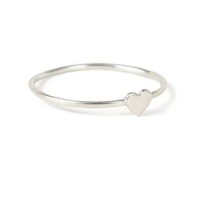 Nhẫn trái tim thiết kế tinh tế đơn giản 925 Sterling bạc 18K vàng mạ không mờ