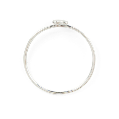 Nhẫn trái tim thiết kế tinh tế đơn giản 925 Sterling bạc 18K vàng mạ không mờ