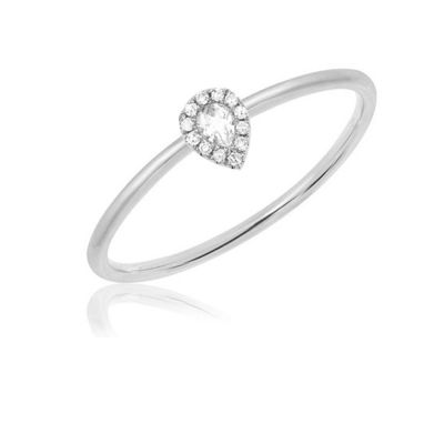 18K vàng Rhodium bọc nước mắt đống nhẫn đính hôn đồ trang sức cho thị trường quốc gia