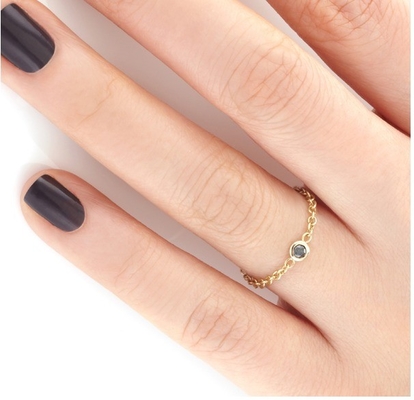 Kích thước đá 3mm phổ biến vàng mạ 925 bạc Bezel thiết lập Đen CZ dây chuyền nhẫn lợi ích