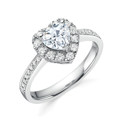 Đồng Creative Heart Shape Clear CZ 925 Sterling Silver Eternity Band nhẫn cho phụ nữ đồ trang sức