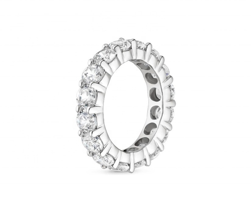 925 Sterling Silver Eternity Bands Ring Rhodium Plated Handmade Rings Công nghệ trang sức