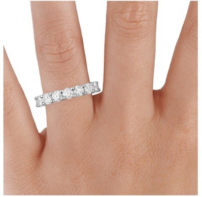 925 Sterling Silver Eternity Bands Ring Rhodium Plated Handmade Rings Công nghệ trang sức