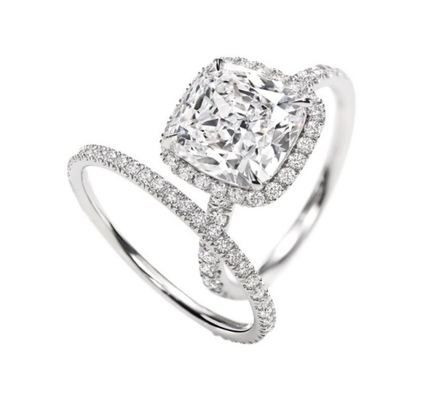 Châu Âu và Mỹ xu hướng Sterling bạc nhẫn đính hôn Set với bọc bạc