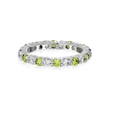 Chiếc nhẫn Eternity Silver 925 với vàng hồng và viên đá sinh nhật CZ