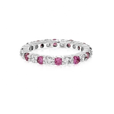 Chiếc nhẫn Eternity Silver 925 với vàng hồng và viên đá sinh nhật CZ