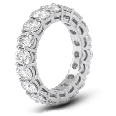 925 Sterling bạc 4mm CZ Eternity Band Nhẫn thân thiện với môi trường