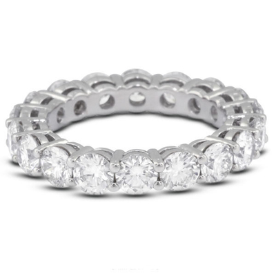 925 Sterling bạc 4mm CZ Eternity Band Nhẫn thân thiện với môi trường