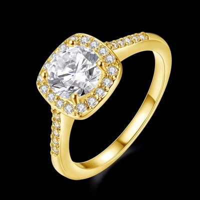 Nhẫn kim cương 18K vàng kim cương kích thước 5 - kích thước 10 Chiếc nhẫn đính hôn phụ nữ