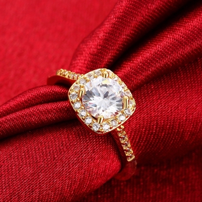 Nhẫn kim cương 18K vàng kim cương kích thước 5 - kích thước 10 Chiếc nhẫn đính hôn phụ nữ