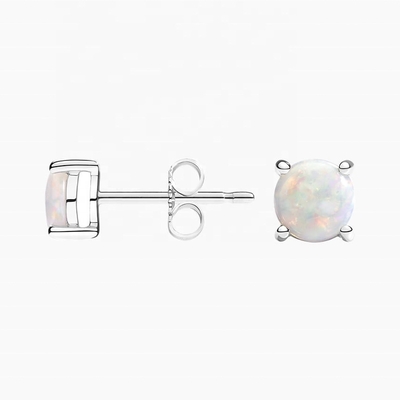 Hoa tai đính đá Opal vàng 18K 6MM dành cho phụ nữ và trẻ em gái Trang sức cao cấp