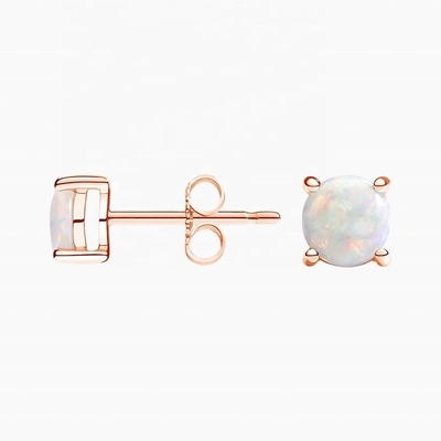 Đồ bán buôn White Opal 925 Sterling Silver Stud Bàn tai cho đồ trang sức nữ