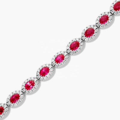 5.7mm Chiếc vòng tay quần vợt Zircon Oval Emerald White 14K Gold Bracelet Phụ nữ