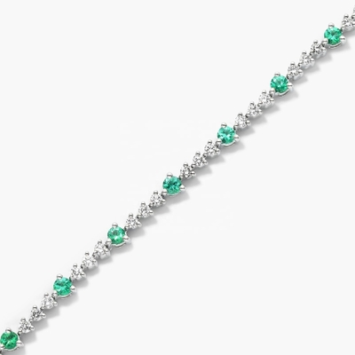 3MM White Zircon Ruby quần áo quần vợt vòng cắt Sterling bạc quần áo quần vợt