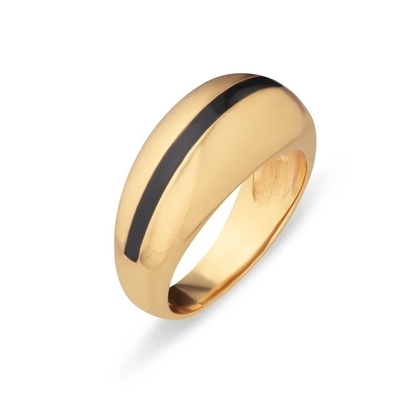Đàn bà bán buôn 18K vàng sợi sợi màu hồng Dome 925 Sterling Silver