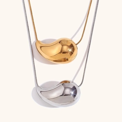 Đặt hàng theo yêu cầu 18K vàng Teardrop Necklace 45+5cm đồng Teardrop Necklace