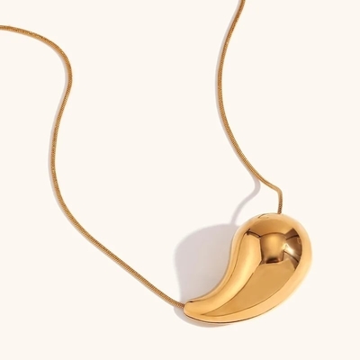 Đặt hàng theo yêu cầu 18K vàng Teardrop Necklace 45+5cm đồng Teardrop Necklace