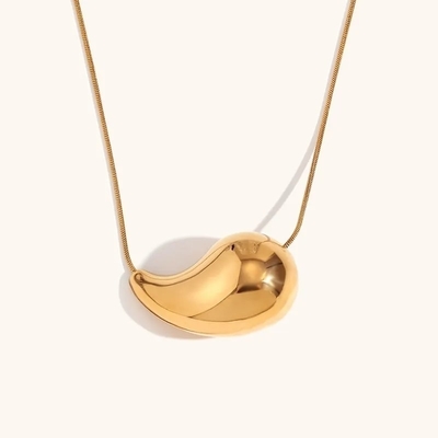 Đặt hàng theo yêu cầu 18K vàng Teardrop Necklace 45+5cm đồng Teardrop Necklace