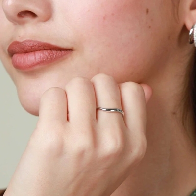 Giấy chứng nhận đánh giá của bên thứ ba 925 Sterling bạc nữ đơn giản trang sức nhẫn