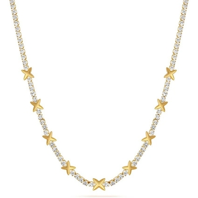 OEM cổ điển đồng Star Anh dây chuyền quần vợt với đá Zircon hình khối rực rỡ