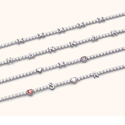 OEM cổ điển đồng Star Anh dây chuyền quần vợt với đá Zircon hình khối rực rỡ