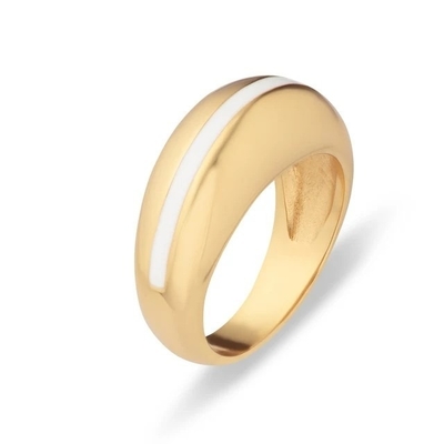 Đàn bà bán buôn 18K vàng sợi sợi màu hồng Dome 925 Sterling Silver