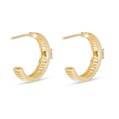 Đàn bà Cubic Zirconia Kim cương Hoop Bàn tai đồng tròn cắt rực rỡ