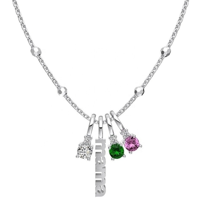 Đeo cổ màu trắng CZ 4mm 925 bạc nữ Đeo cổ đá Zircon Đẹp
