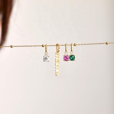 Đeo cổ màu trắng CZ 4mm 925 bạc nữ Đeo cổ đá Zircon Đẹp