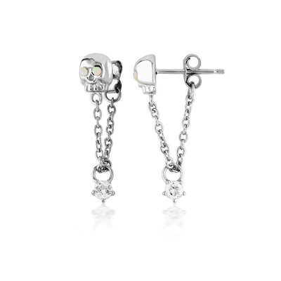 Bông tai chuỗi đầu lâu bằng đá Opal thủ công mạ vàng 18K cho nữ