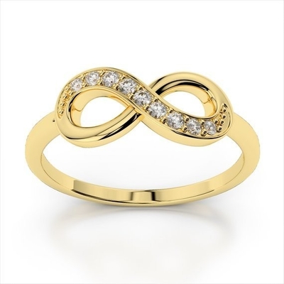 White CZ Stone Love Infinity Rings in 925 Sterling Silver for Everlasting Romance (Vòng nhẫn vô tận bằng bạc 925 Sterling)