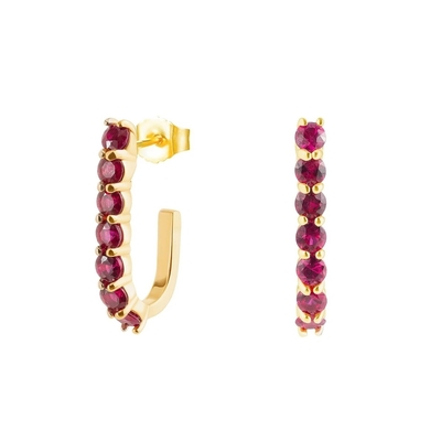 Hoa tai đinh tán uốn cong hợp thời trang bằng bạc Sterling 925 vàng 14k cho phụ nữ Trang sức cho bé gái