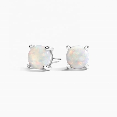Hoa tai đính đá Opal vàng 18K 6MM dành cho phụ nữ và trẻ em gái Trang sức cao cấp