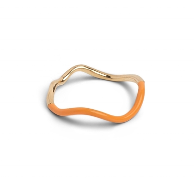 925 Sterling Silver 18k Gold Pink Enamel Band Rings Cho Phụ nữ Cô gái