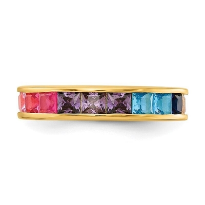 Vòng đính hôn màu sắc hình khối Zircon Eternity cho phụ nữ 925 bạc thân thiện với môi trường