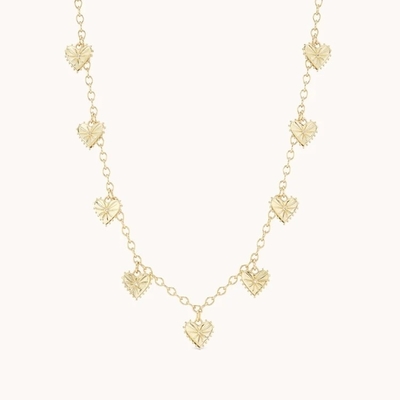 14K vàng tráng thời trang đa hình trái tim Charm nữ kim loại vòng cổ