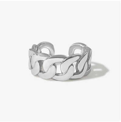 Nhẫn hở chuỗi lớn bằng vàng vàng 14K, bạc S925