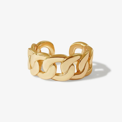 Nhẫn hở chuỗi lớn bằng vàng vàng 14K, bạc S925