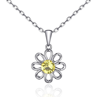 925 Sterling bạc hoa hướng dương dây chuyền trang sức thiết kế vàng cubic Zircon