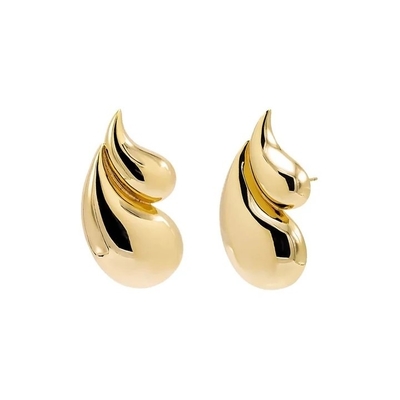 2024 Double Teardrop Fashion 18K Bàn tai bọc vàng và chấp nhận logo tùy chỉnh