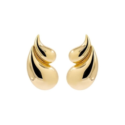 2024 Double Teardrop Fashion 18K Bàn tai bọc vàng và chấp nhận logo tùy chỉnh