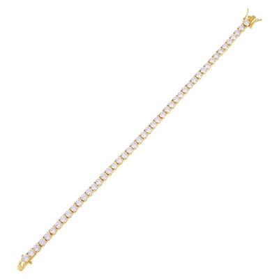 Sản phẩm nóng 925 Sterling Silver Plating Gold 3mm Cubic Zirconia Băng tay tennis cho phụ nữ