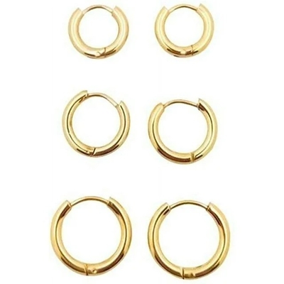 Đơn giản là vàng hồng 8mm Hinged Huggie Hoop nhỏ Bàn tai thép không gỉ cho tốt nghiệp