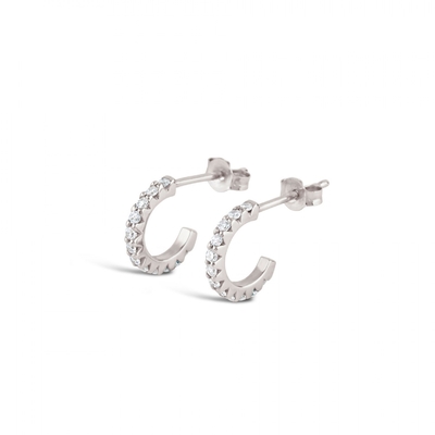 Tay làm 18K vàng mạ Mini Cubic Zircon nhỏ mở vòng đeo tai với Princess Cut