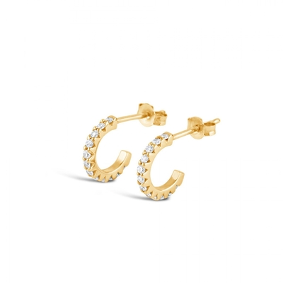 Tay làm 18K vàng mạ Mini Cubic Zircon nhỏ mở vòng đeo tai với Princess Cut