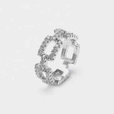 Nhẫn dây chuyền tùy chỉnh Đơn giản CZ Real Sterling bạc 925 đồ trang sức cho phụ nữ và nam giới