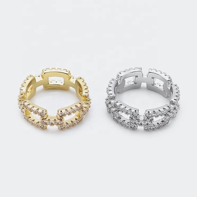 Nhẫn dây chuyền tùy chỉnh Đơn giản CZ Real Sterling bạc 925 đồ trang sức cho phụ nữ và nam giới