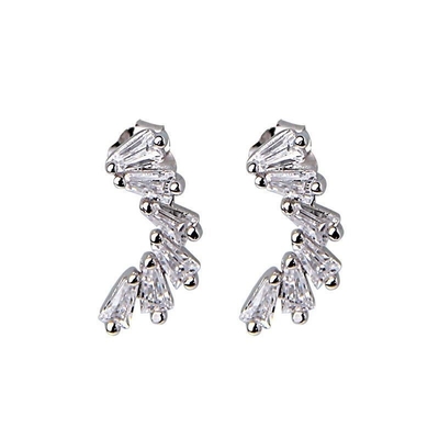 Zirconia Ear Studs cho phụ nữ Vermeil trang sức Băng tai